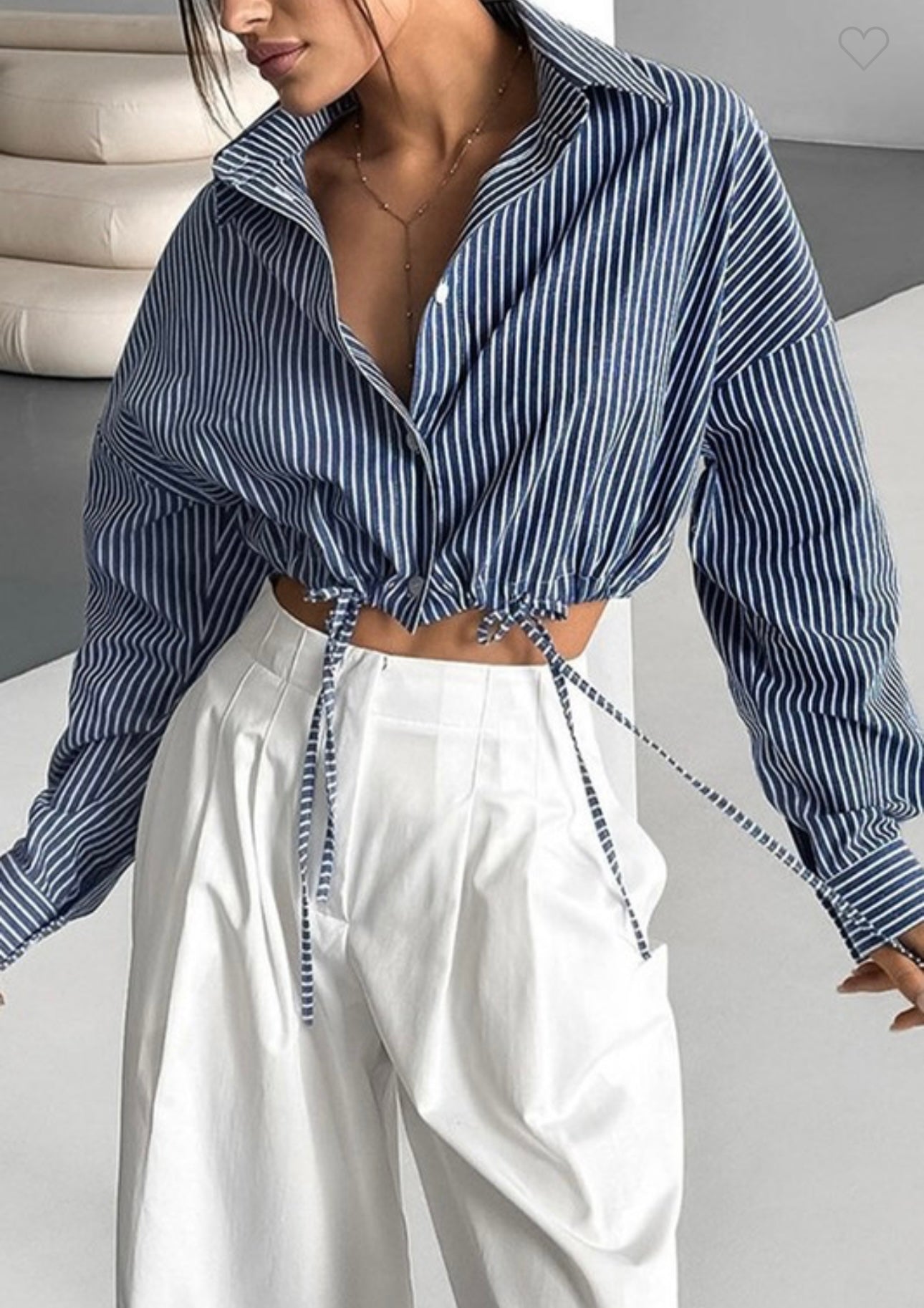 Stripe Crop Shirt